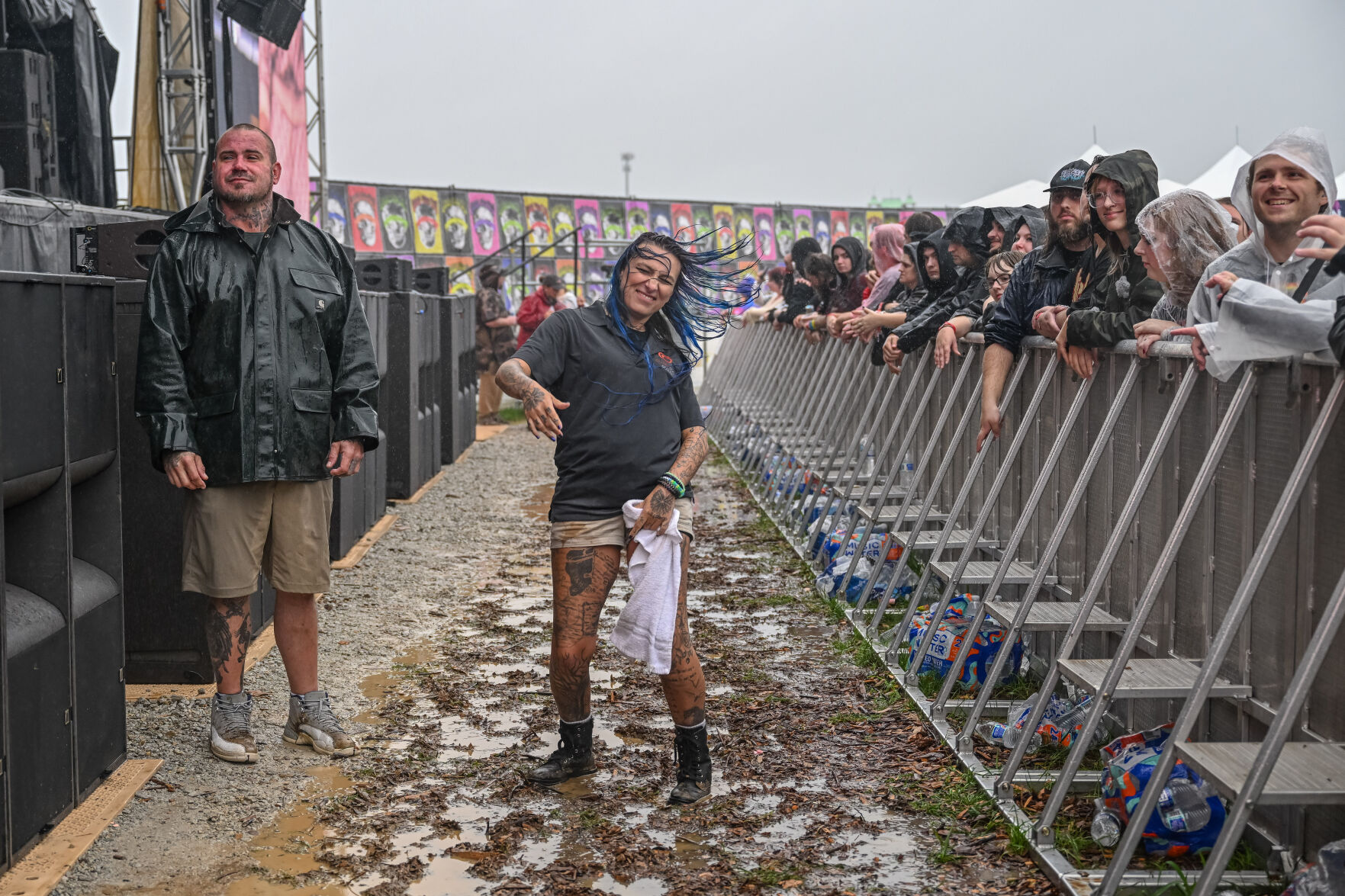 Security getting down to Three 6 Mafia on Day 3 of the Louder Than Life Festival on September 28, 2024 at the Kentucky Expo Center (99).jpg